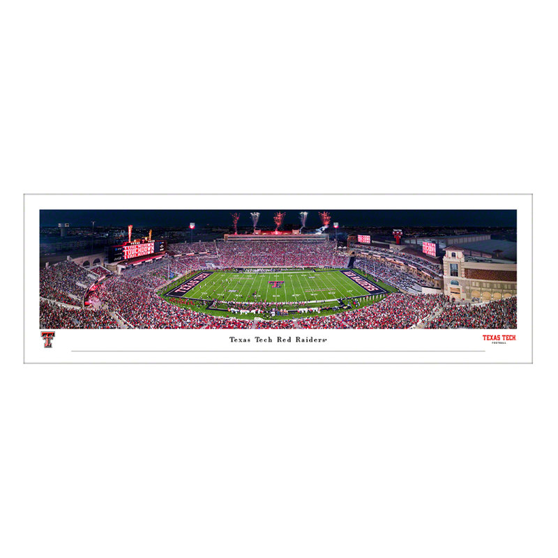 Texas Tech Football Panoramic Posters & Framed Prints, No Mat, Paper, 13.5" H x 40" W x 0.1" D