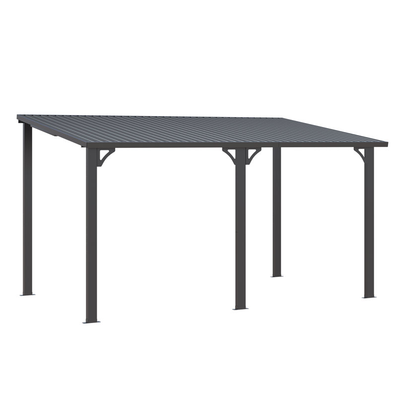 Hardtop Gazebo With Galvanized Steel Sloping Roof, 98.4" H x 168" W x 95" D