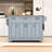 Rolling Kitchen Island Cart with Rubber Wood Drop Leaf, Storage Cabients and Soft Close Drawers-368164101
