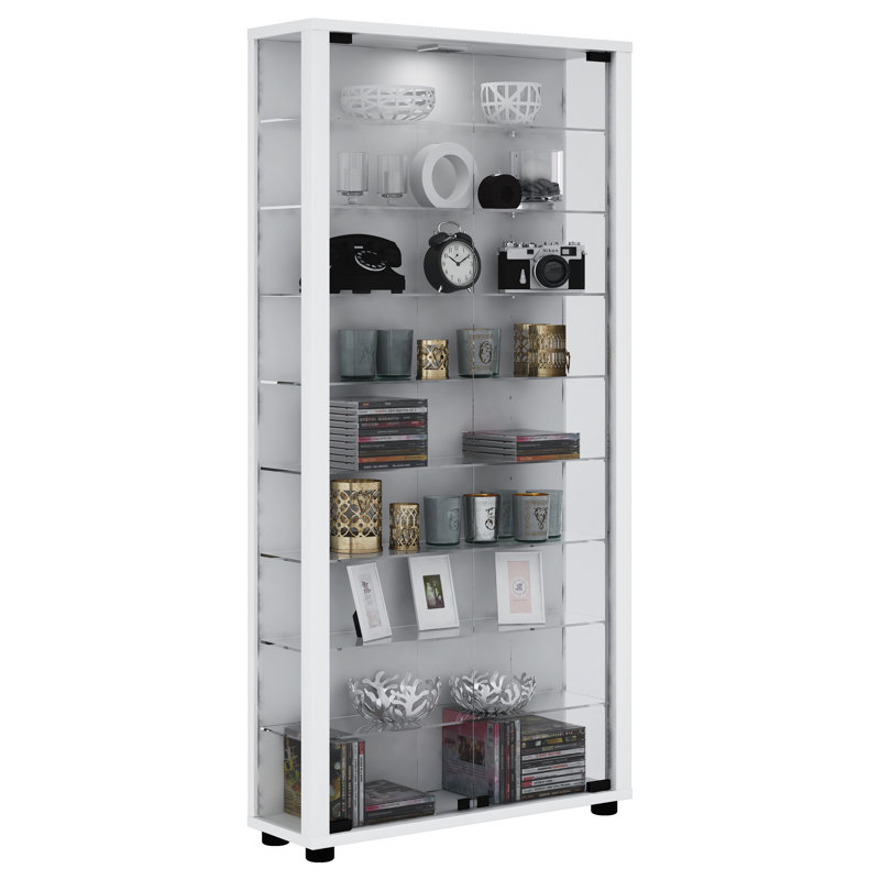 Lumo Display Cabinet, 90cm H x 59cm W x 18cm D, White, Yes