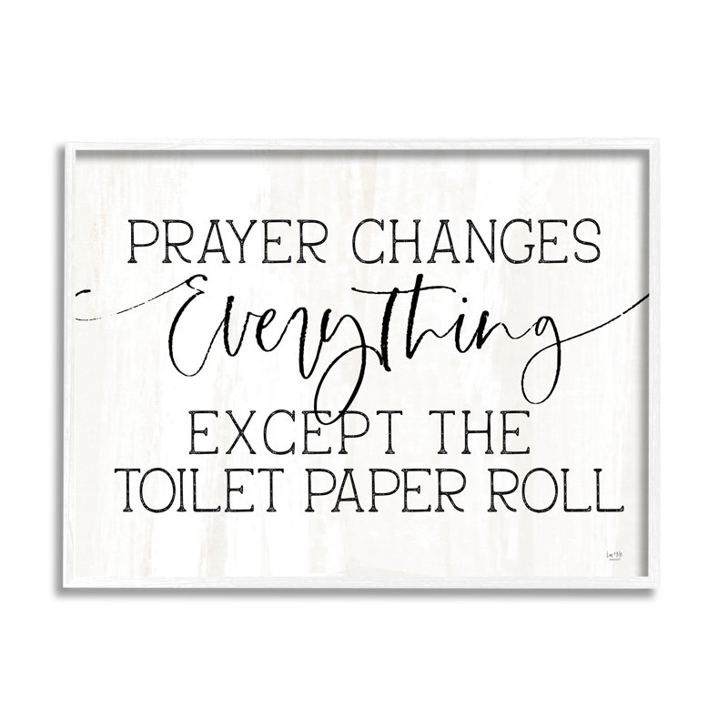 Citation de salle de bain, "Prayer changements", par Lux + Me Designs - impression, H 16 po x l 20 po, Blanc