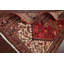 Tapis décoratif en laine noué à la main de conception unique Heriz rouge 3 pi 5 po x 4 pi 10 po