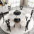 6 Seat Modern Round Sintered Stone Dining Table With Rotating Tray,modern Key-shaped Dining Chairs-1766962166