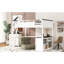 Grand lit mezzanine avec bureau, tablette ouverte et boîte de rangement, couleur blanche - peu encombrant, design, assemblage facile
