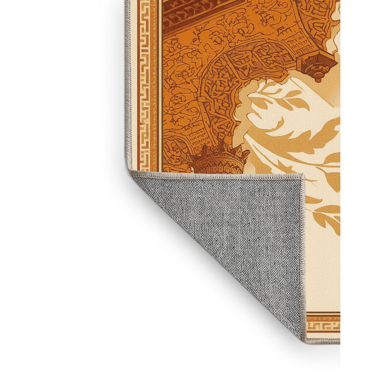 Tapis oriental traditionnel beige lavable à la machine Paizlea, 7 x 10
