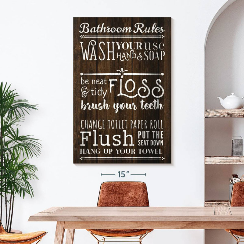«Bathroom Humor Quotes», impression sur toile, H 48 po x l 32 po x P 1,25 po