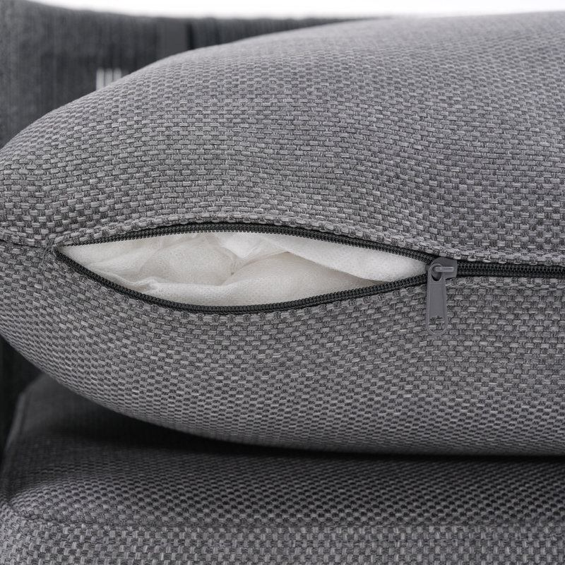 Canapé d'extérieur avec coussins, Coussin gris / cadre gris foncé
