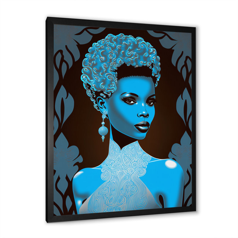Claro Retro Haute Couture, femme afro-américaine I sur toile, H 20 po x l 12 po x P 1 po, Cadre photo noir