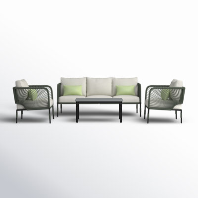 Acklin 4 Piece Sofa Seating Group with Cushions