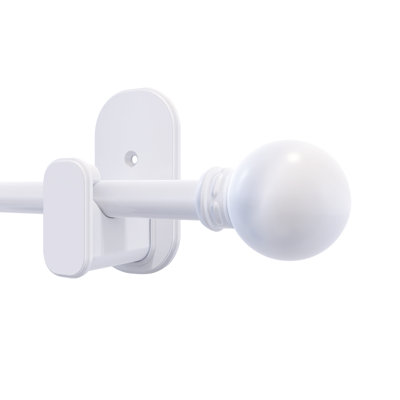 5/8" Curtain Rods No Drilling with Adhesive Brackets,Adjust 36-88",White