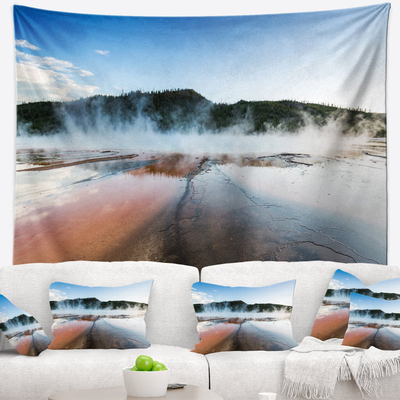 Tapisserie de polyester à coucher de mer très prismatique au coucher de soleil avec accessoires suspendus inclus