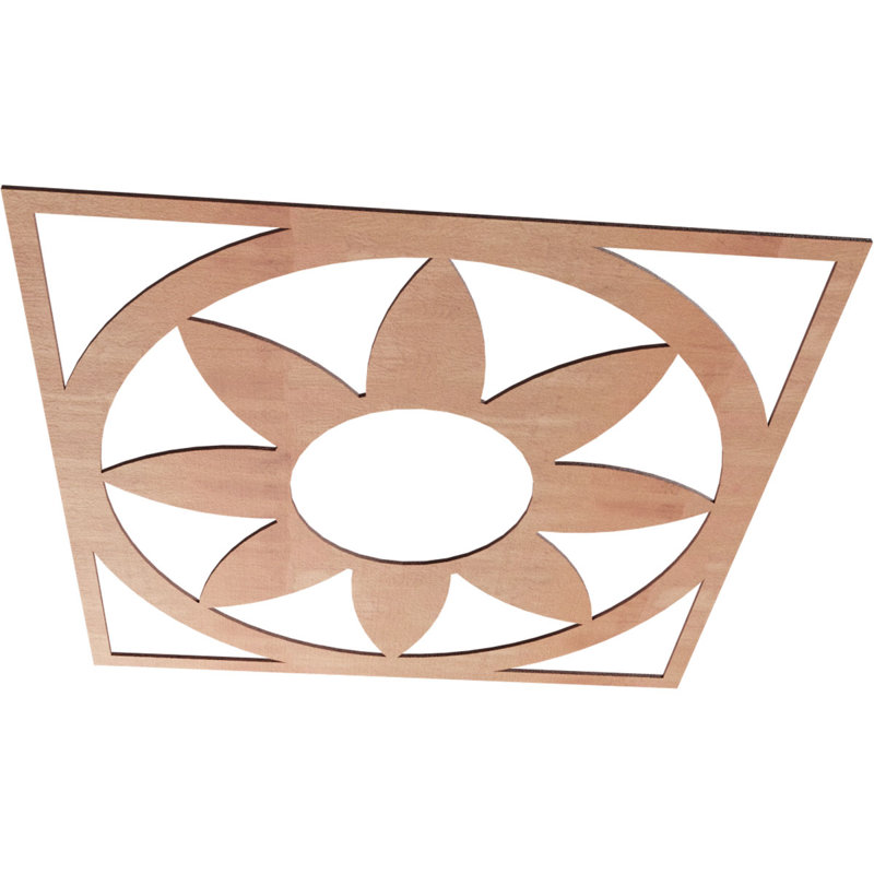 Médaillon de plafond en bois Blume, Cerisier, H 34 po x l 34 po x P 0,38 po