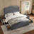 Maber Upholstered Queen Bed with 4 Drawers, Storage Platform Bed with 2 Bedside Tables , Velvet Wingback Bed, No Boxing Spring Needed, Gray-1266184381-1266184383