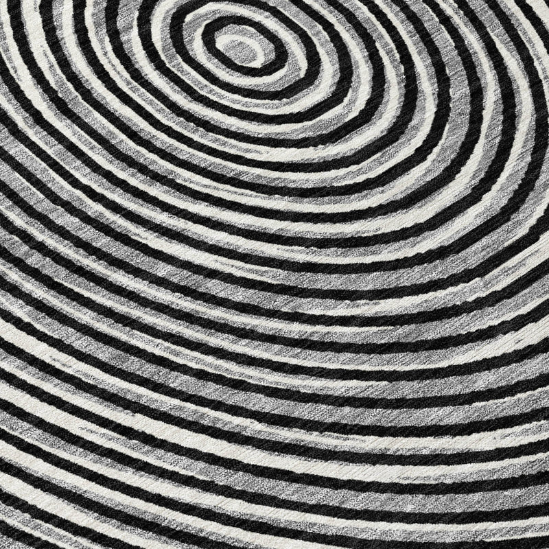 Machine Washable Indoor/Outdoor Chantille ACN2647 Geometric Rug, Black, 2'3" x 7'6" Runner