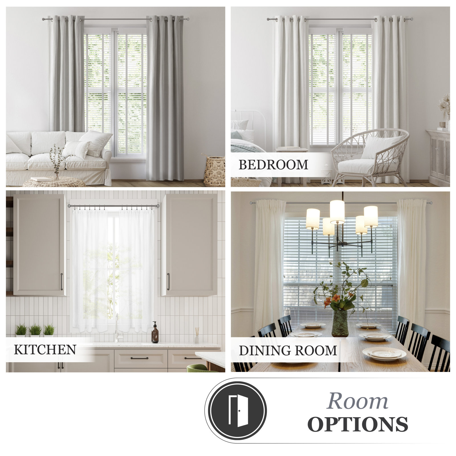 Lowri Rachel Curtain Rod, 28" - 48", Italian Pewter