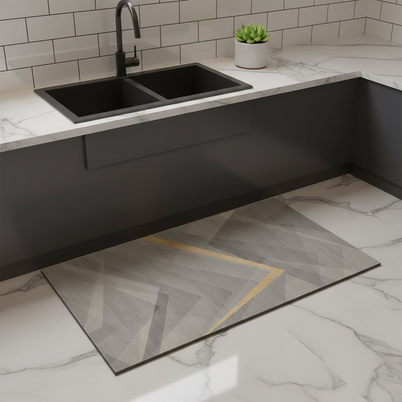 Tapis de salle de bain en pierre Diatomaceous Earth