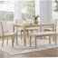 Ensemble de table de salle à manger 6 pièces, ensemble de table de cuisine rectangulaire en bois avec banc et 4 chaises rembourrées pour le salon, la cuisine, la salle à manger