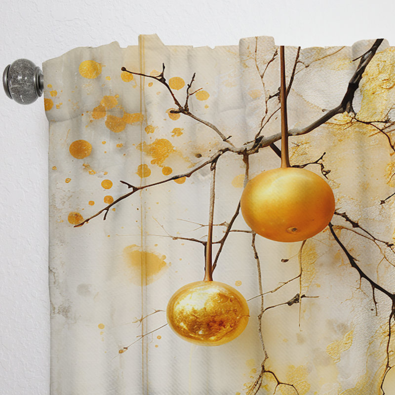 Audree Dusk Yellow Dream Brilliance I - Rideau moderne - Velours obscurcissant - 1 panneau, L 52 po x L 95 po