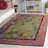 Anticur Hand Tufted Wool/Cotton Floral Rug in Green/Pink-1781615910