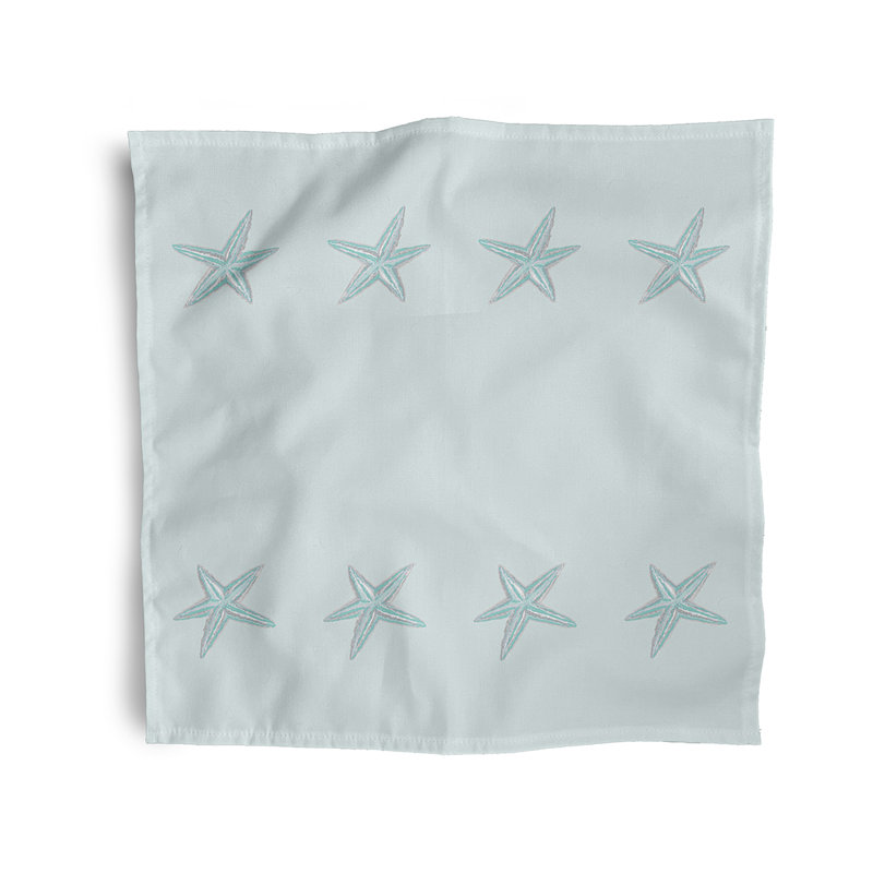 Sherita Polyester No Pattern Square Napkin, Aqua