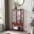 Curio Cabinet Lighted Curio Display Cabinet With Open Storage Space,Solid Wood Legs And Adjustable Shelves, Acrylic Mirrored Back Panel, Tempered Glass Doors,3 Tier And One Open Space(E26 Light Bulb N-113183237