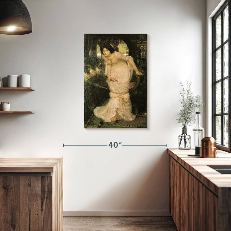 Leisha Dame de Shalott regardant Lancelot, H 36 po x l 24 po