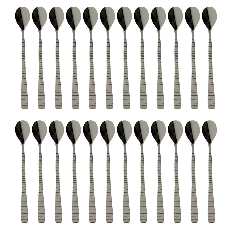 Tigre Stainless Steel Iced Beverage Spoon, Black Gold