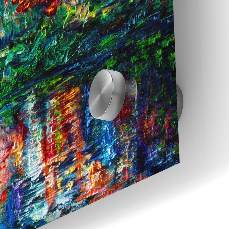«Rippled Sunset» par Lena Owens, art mural en verre acrylique, H 24 po x l 48 po