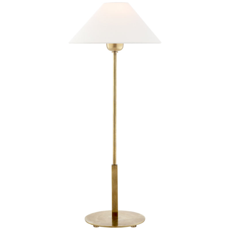 J. Randall Powers Hackney Table Lamp, Hand-Rubbed Antique Brass, Fabric