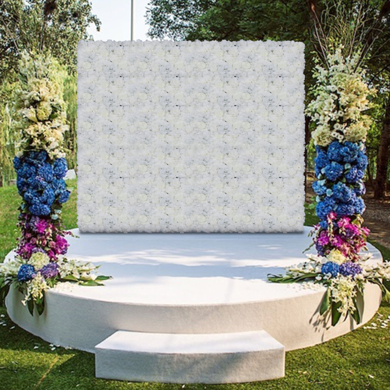 Panneau de roses artificielles 23,6 "x 15,7", Blanc