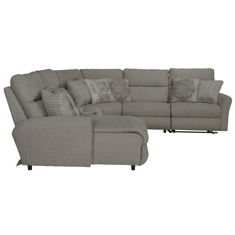 Mcpherson 6 - Piece Power Reclining Sectional with Lay-Back Chaise and 2 Lay-Flat Reclining Seats, Left Hand Facing