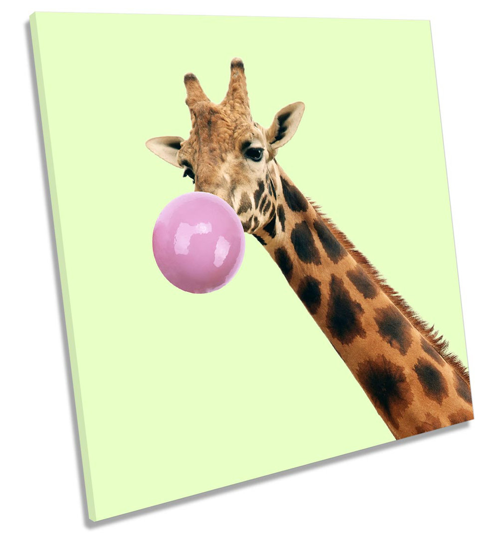 Giraffe Bubble Gum - Wrapped Canvas Print