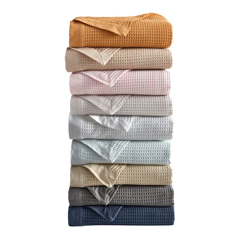 Marigold Twin Waffle Weave Cotton Knitted Blanket
