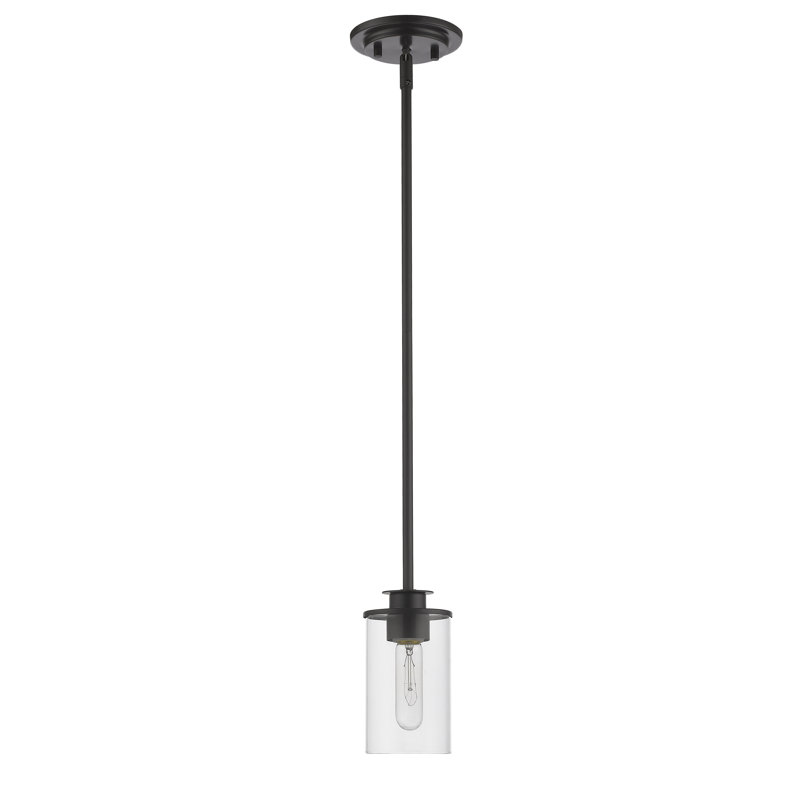 Luminaire suspendu cylindrique simple à 1 lumière Attah, Bronze