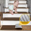 Paquet de 15 tapis d'escalier antidérapants de 8 po x 30 po, tapis d'escalier en TPE pour marches en bois, tapis en polyester épais de 0,4 po pour enfants, enfants et animaux domestiques