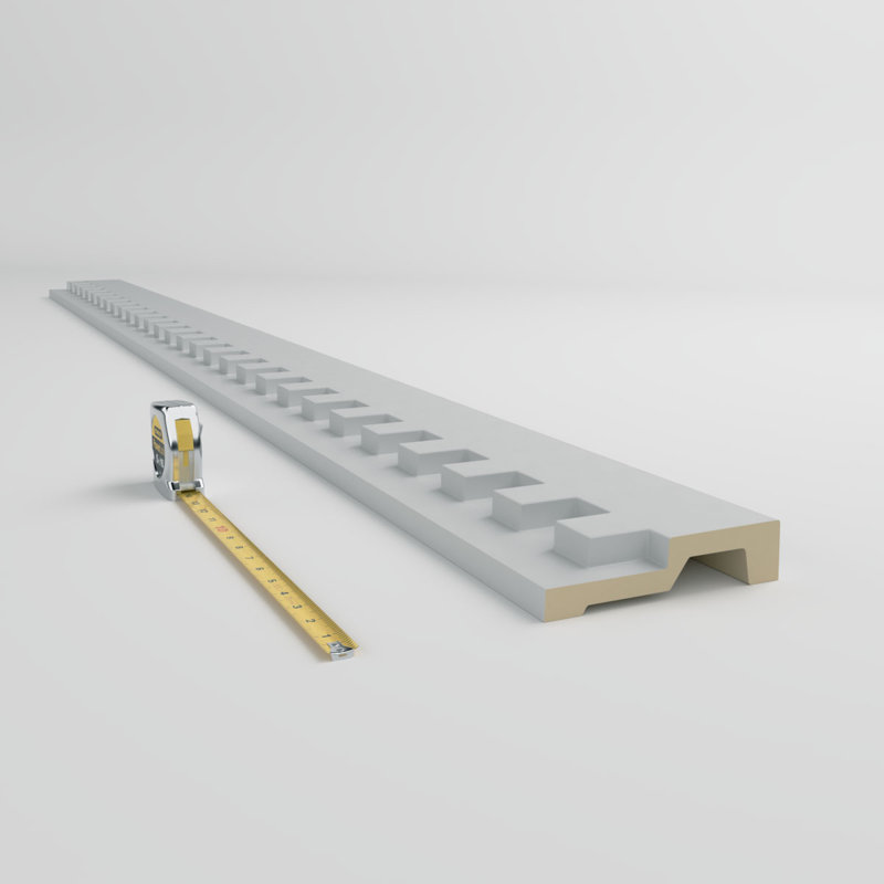 Gray Primed Polyurethane Geometric Panel Moulding Sample