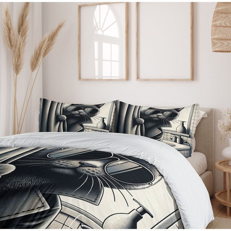 Cat Duvet Cover, California King Duvet Cover + 2 Standard Shams
