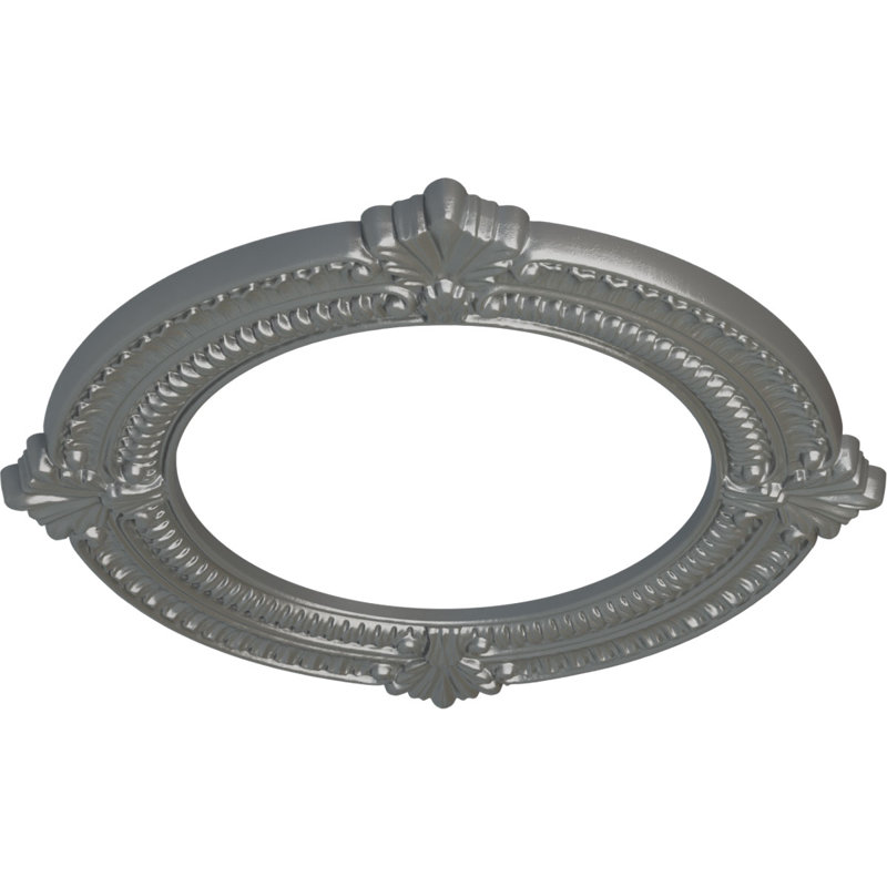 Médaillon de plafond Endurathane Benson, DE 13 1/8 po x P 8 po x P 5/8 po (convient aux auvents jusqu'à 8 po), fini argent peint à la main