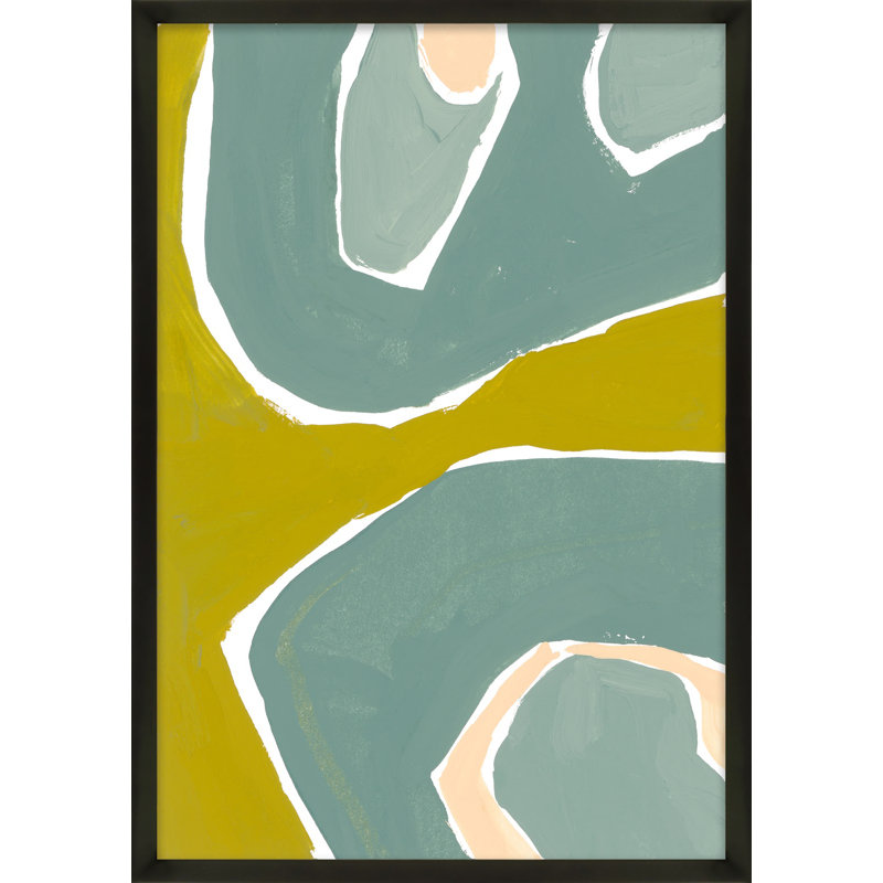 Green On Green 1 Painting by Andrea Stokes, 20" H x 14" W, Black Framed