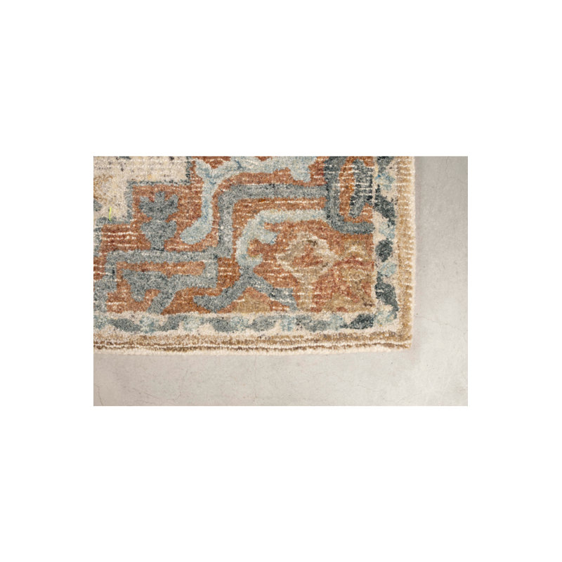 Amori Oriental Area Rug in Brown/Blue/Yellow, Rectangle 5' x 7'5"