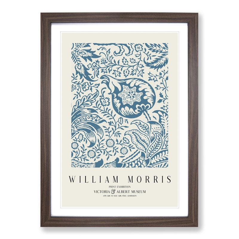 Indian Pattern Vol.2 by William Morris - Picture Frame Painting, Walnut Framed, 65cm H x 48cm W x 2cm D