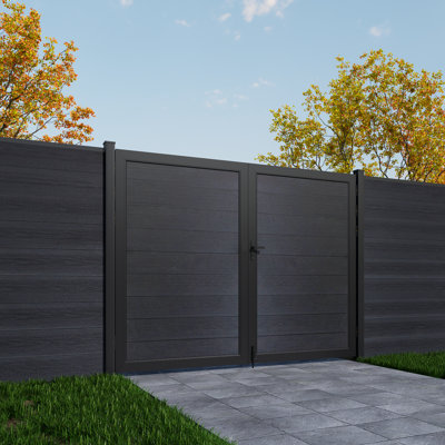 Privacy Fence Gate With Metal Frame And Knob Kits,Double Gate(Not Including Posts)