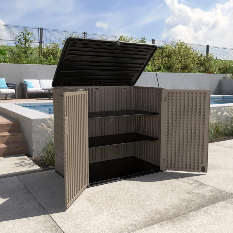 Metal Laminate Shelf, 51”*13”*1” For Large 38 Cu.Ft Horizontal Storage Sheds, Easy Assembly (Black)