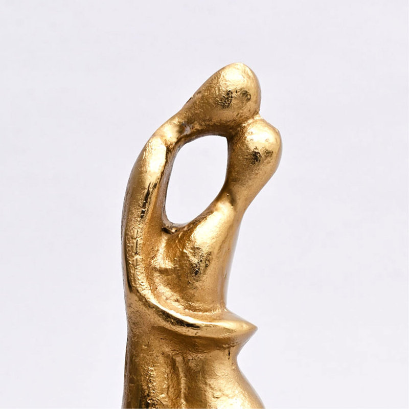 Elegant Dancing Angel Sculpture  12" Gold Polished Aluminum Decorative Figurine