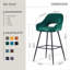 Sunni 67cm Velvet Upholstered Arm Bar Stool with Footrest-907437682