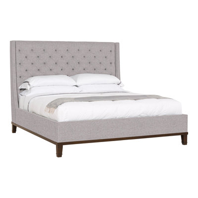 Michael Weiss Upholstered Maple Wingback Bed