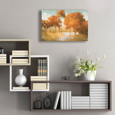 «Autumn Lake Orange» par Julia Purinton, art mural en verre acrylique