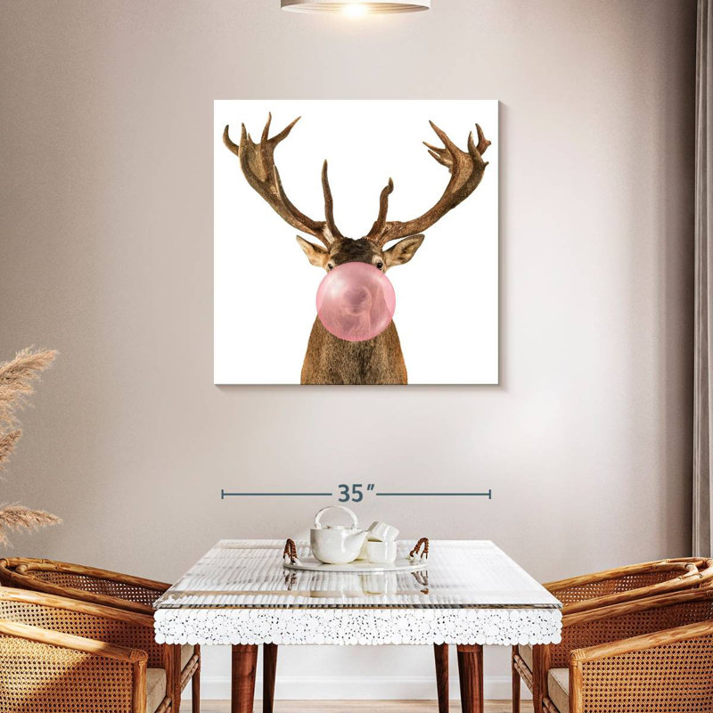 Brampt Bubble Gum Reindeer, 36" H x 36" W