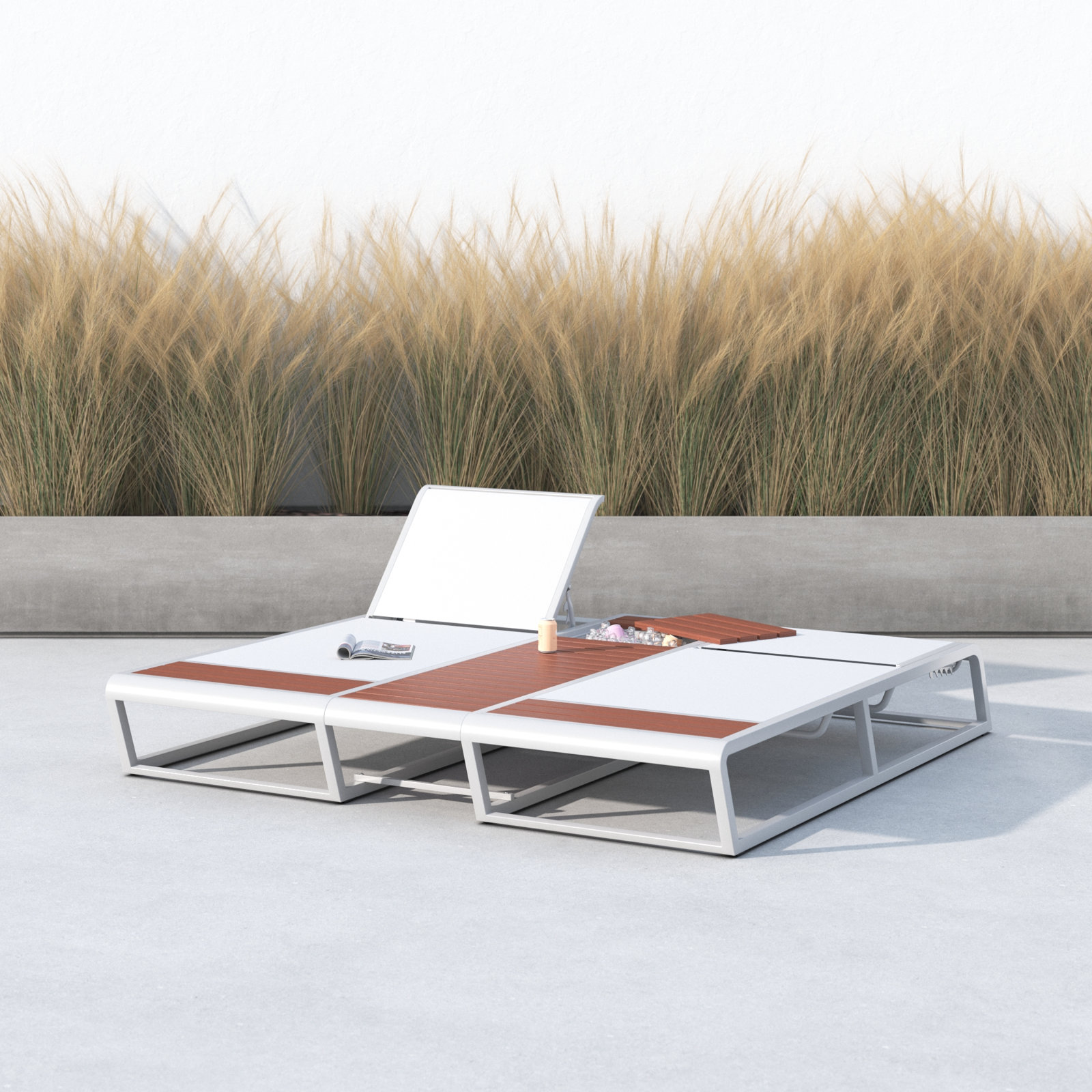 Hamden 72" Patio Double Chaise Lounge