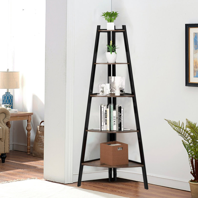 160.5cm H x 70cm W Iron Corner Bookcase